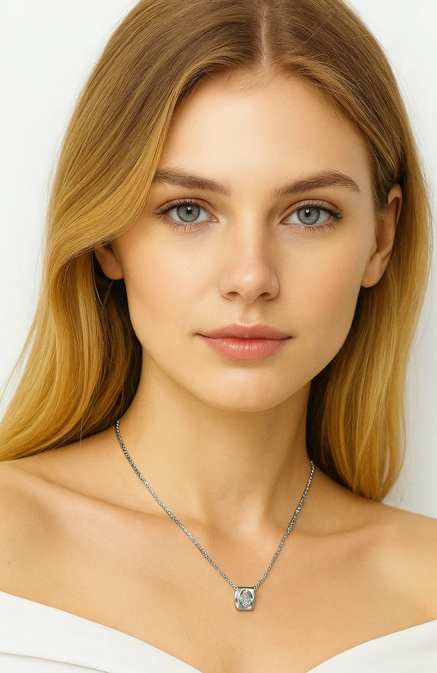 Evelyn Zirconia Heart Pendant Necklace
