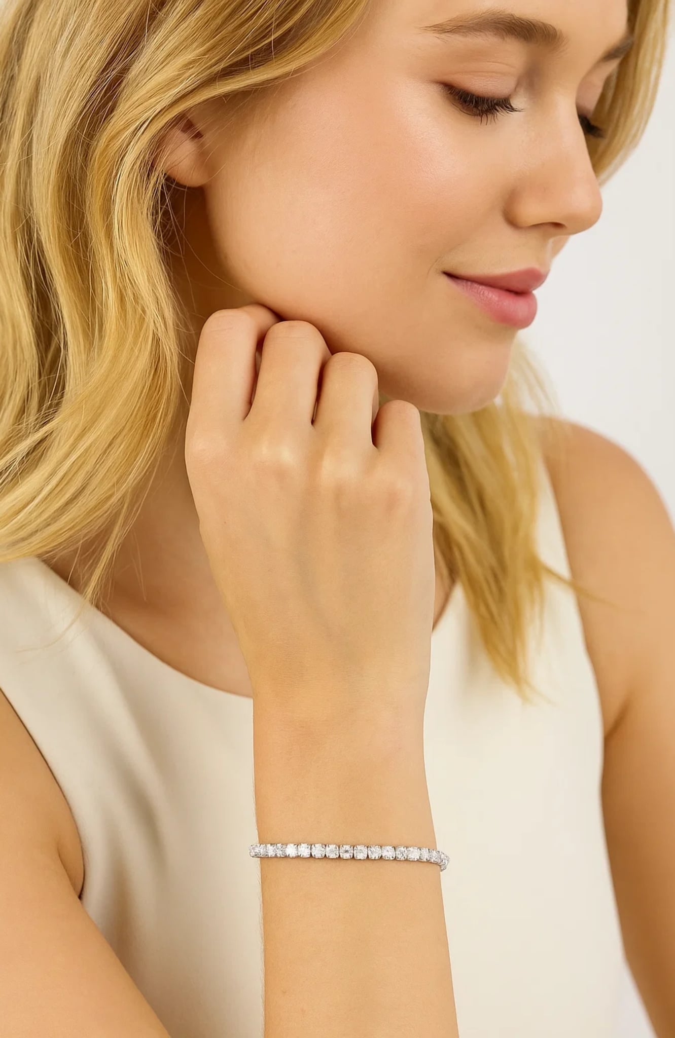 Tennis Bracelet with 1/8 CT Cubic Zirconia