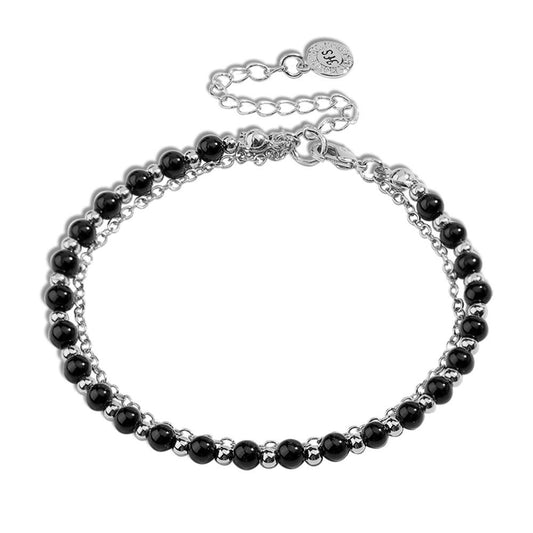 Beaded Friendship Bracelet Silver