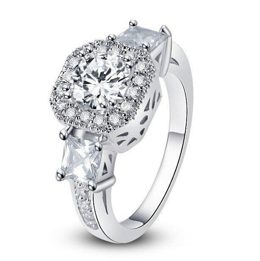 Cubic Zirconia Rings- "Exotic Crystal Ring"-Cubic Ring-Cubic Zirconia Engagement Rings