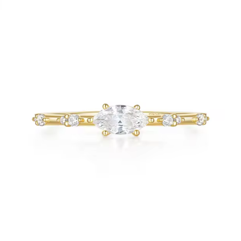 Vivid Elegant Marquise-Cut Cubic Zirconia Ring 8