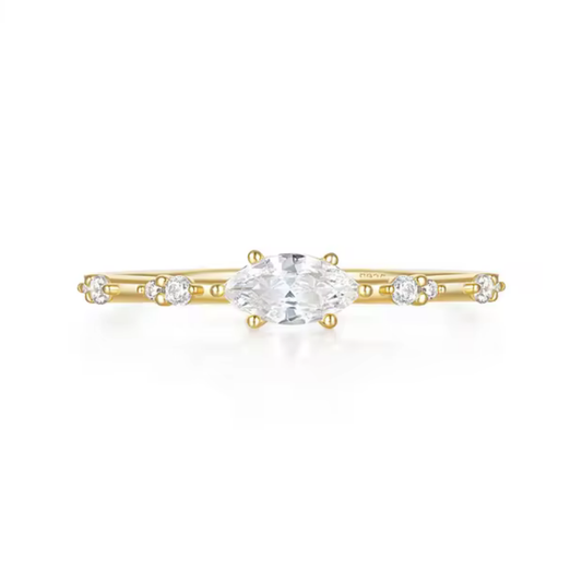 Vivid Elegant Marquise-Cut Cubic Zirconia Ring 8