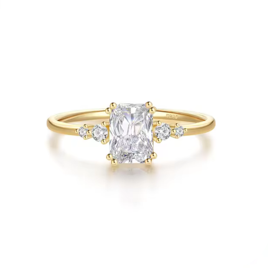 Stellar Elegant Ring with Radiant AAAAA Cubic Zirconia 8
