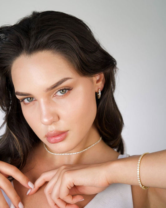 Elegant Cubic Zirconia Choker Tennis Necklace