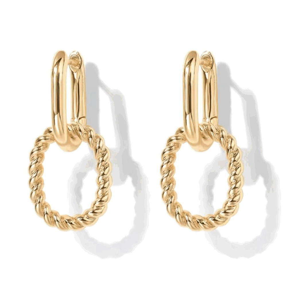 Elegant Link Drop Earrings Gold