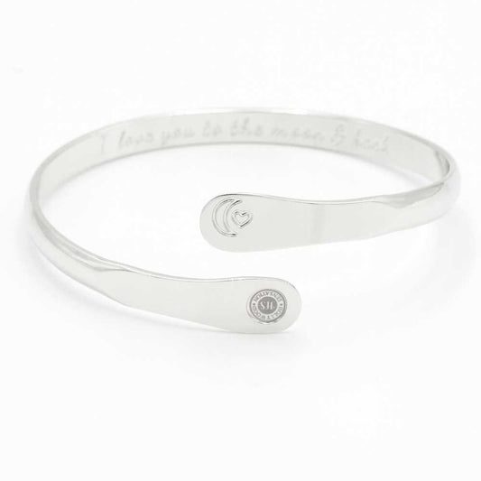 Engraved I love you to the moon and back Bracelet, Moon and Heart Bracelets Silver