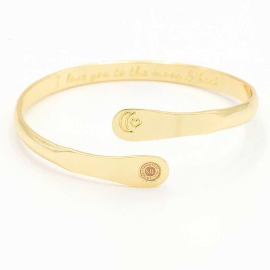 Engraved I love you to the moon and back Bracelet, Moon and Heart Bracelets Gold