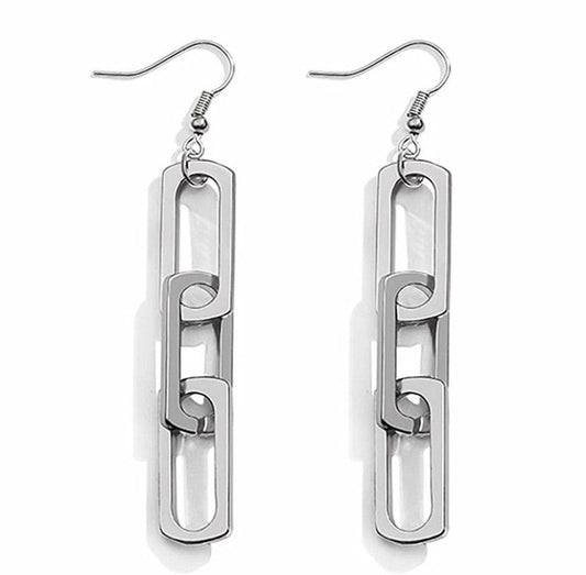 Link Dangle Earrings Silver