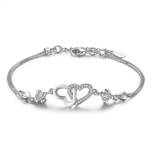 I Love You Bracelet with Cubic Zirconia Default Title