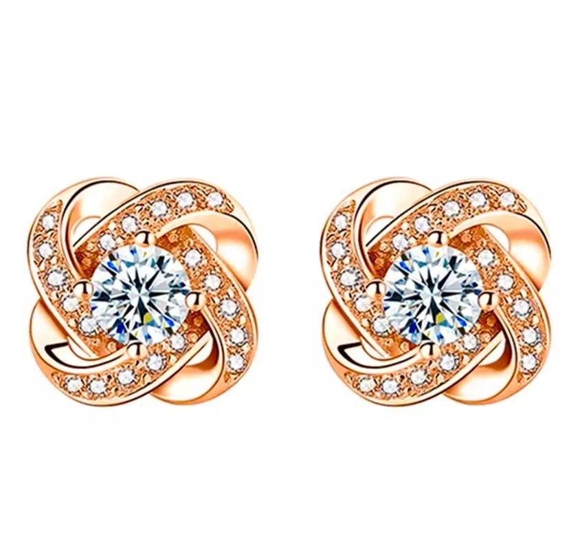 Love Knot Stud Earrings Rose Gold Love Knot Earrings