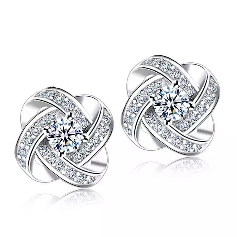 Love Knot Stud Earrings Silver Love Knot Earrings
