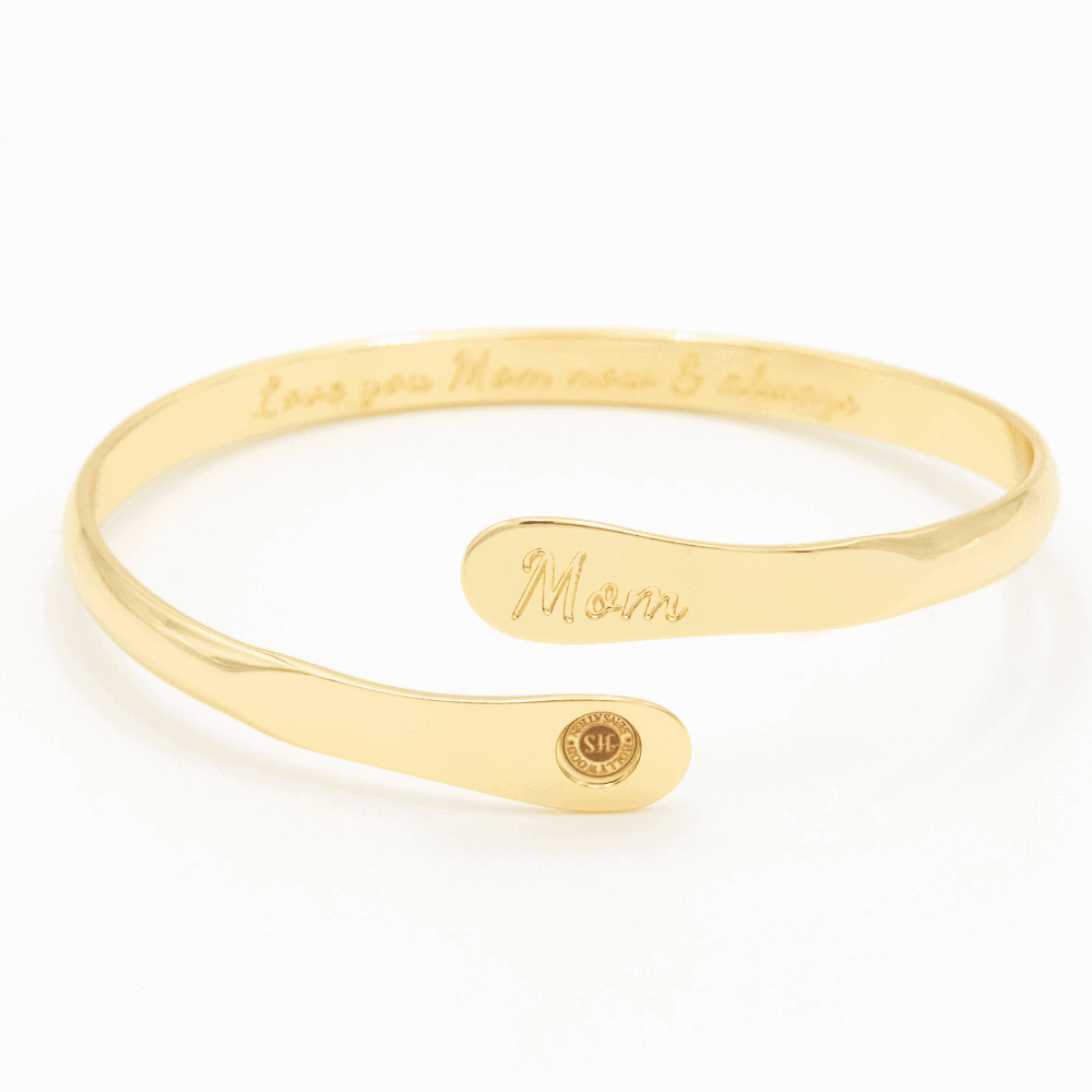 Mom Bracelets Engraved Bracelets Love you Mom Now & Always Gold