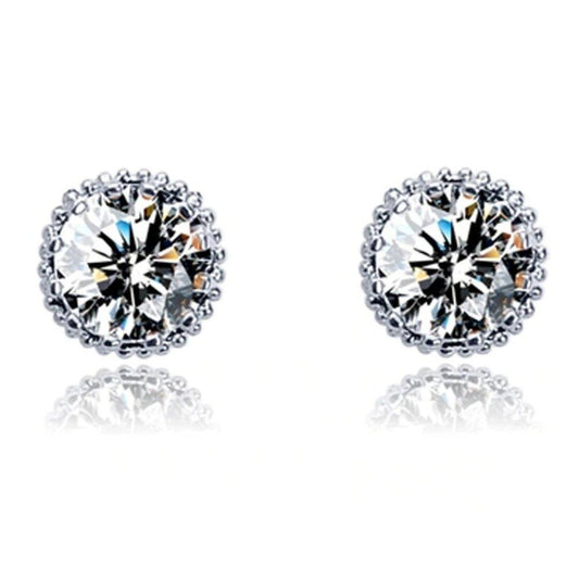 One Carat Cubic Zirconia Stud Earrings Default Title