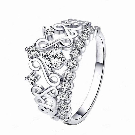 Princess Crown Ring with Cubic Zirconia Stones 8