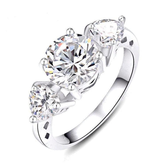 Round Cut Prong Set Cubic Zirconia Ring 8