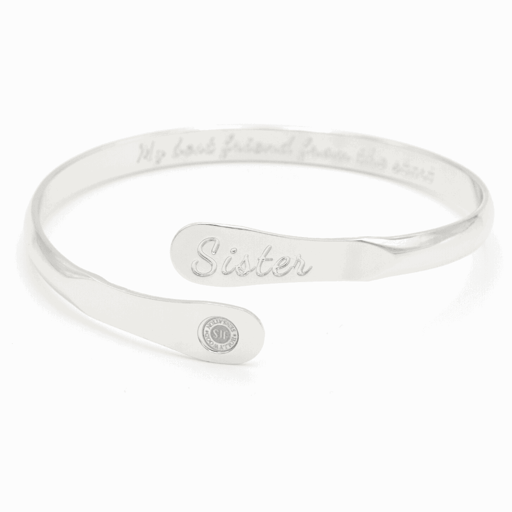 Sister Bracelets, Engraved Bracelets My best friend from the start Silver