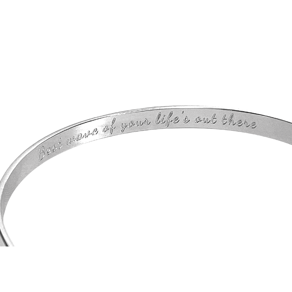 Engraved Wave Bracelets, Surfers Bracelets, Ocean Bracelets, Engraved Best wave of your life's out there Bracelets