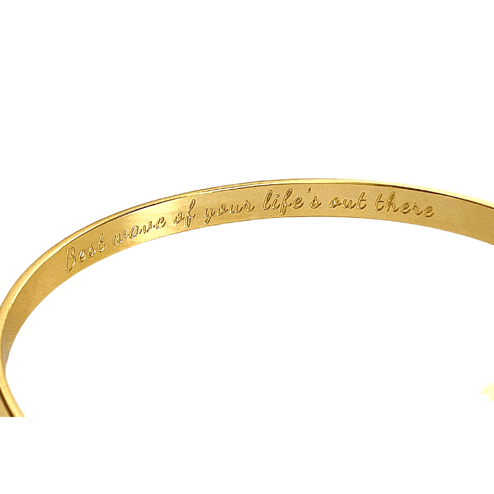 Engraved Wave Bracelets, Surfers Bracelets, Ocean Bracelets, Engraved Best wave of your life's out there Bracelets