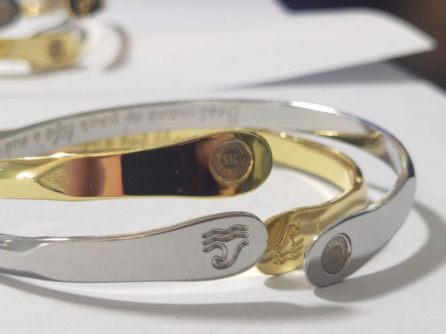 Engraved Wave Bracelets, Surfers Bracelets, Ocean Bracelets, Engraved Best wave of your life's out there Bracelets