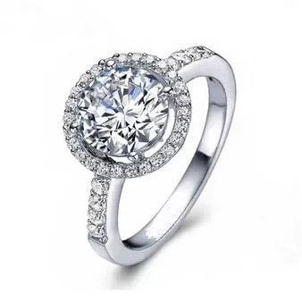 Halo Round Cut Cubic Zirconia Ring 8