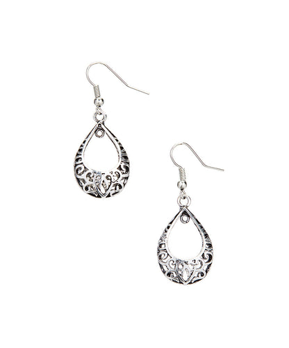 Tieha Retro Drop Dangle Silver Earring-Hollywood Sensation®