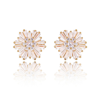 Rose Gold Crystal Stud Earrings-Hollywood Sensation®