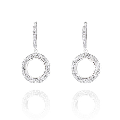 White Gold Cubic Zirconia Dangle Earrings for Women-Hollywood Sensation®