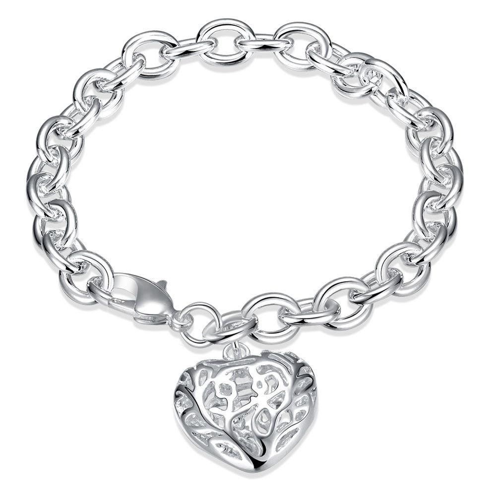925 Sterling Silver Charm Chain Bracelet