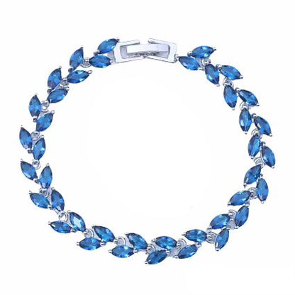 Tennis Bracelet Blue Sapphire Marquise Cut Tennis Bracelet for Women with Blue Sapphire Cubic Zirconia-Hollywood Sensation®