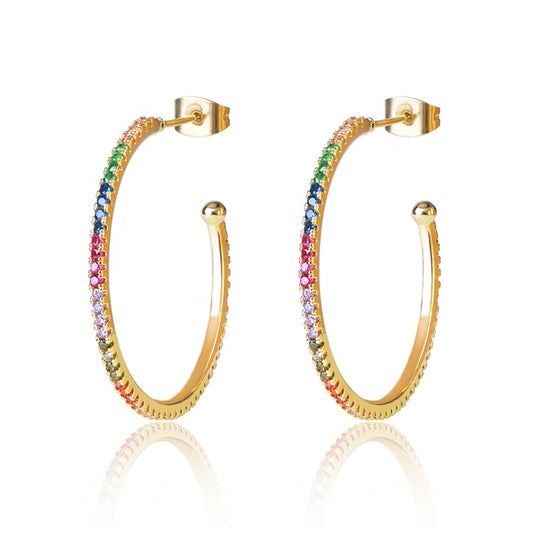 Rainbow Hoop Earrings-Hollywood Sensation®