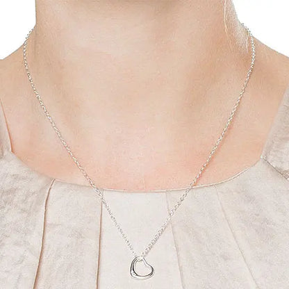 Silver Heart Pendant Necklace-Hollywood Sensation®