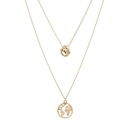 Gold Layer Necklace with Globe Pendant for Women - Hollywood Sensation®