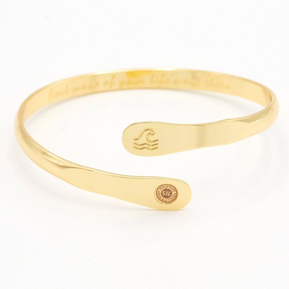 Gold Wave Bracelets, Surfers Bracelets, Ocean Bracelets, Engraved Best wave of your life's out there Bracelets - Hollywood Sensation®