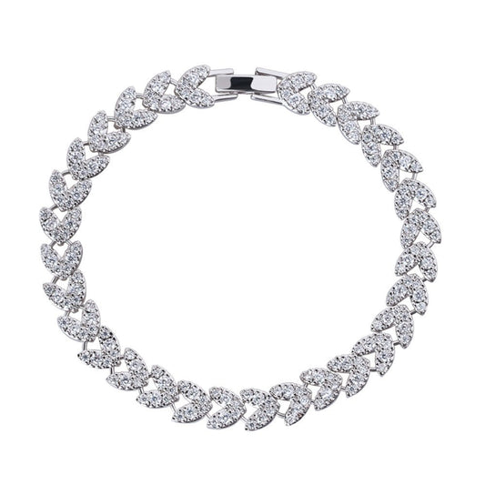 Heart CZ Tennis Bracelet with White Diamond Cubic Zirconia for Women - Hollywood Sensation®