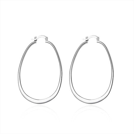 Silver Hoop Earrings-Hollywood Sensation®