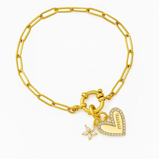 Bloom MOM Heart Bracelet