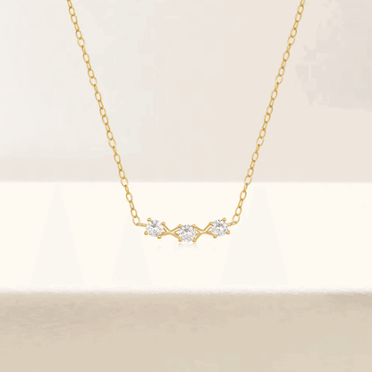 Adora Delicate Necklace with Three Round Cut Cubic Zirconia Stones