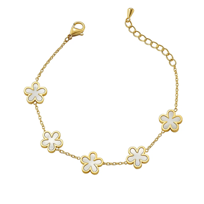 Daisy Bloom Seashell Bracelet