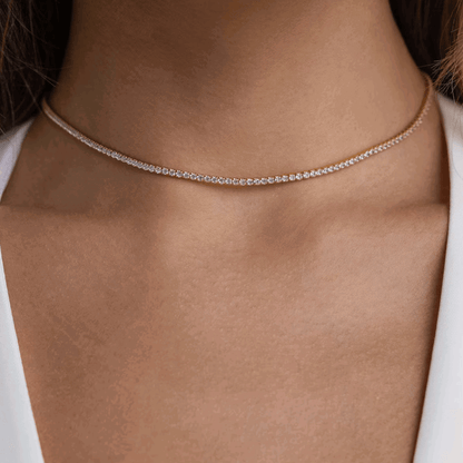 Moonlit Tennis Necklace with AAAAA Cubic Zirconia