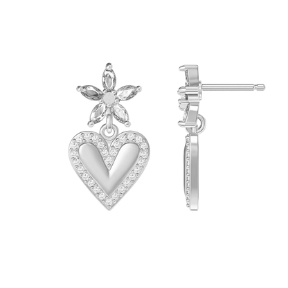 Bloom Heart Drop Earrings
