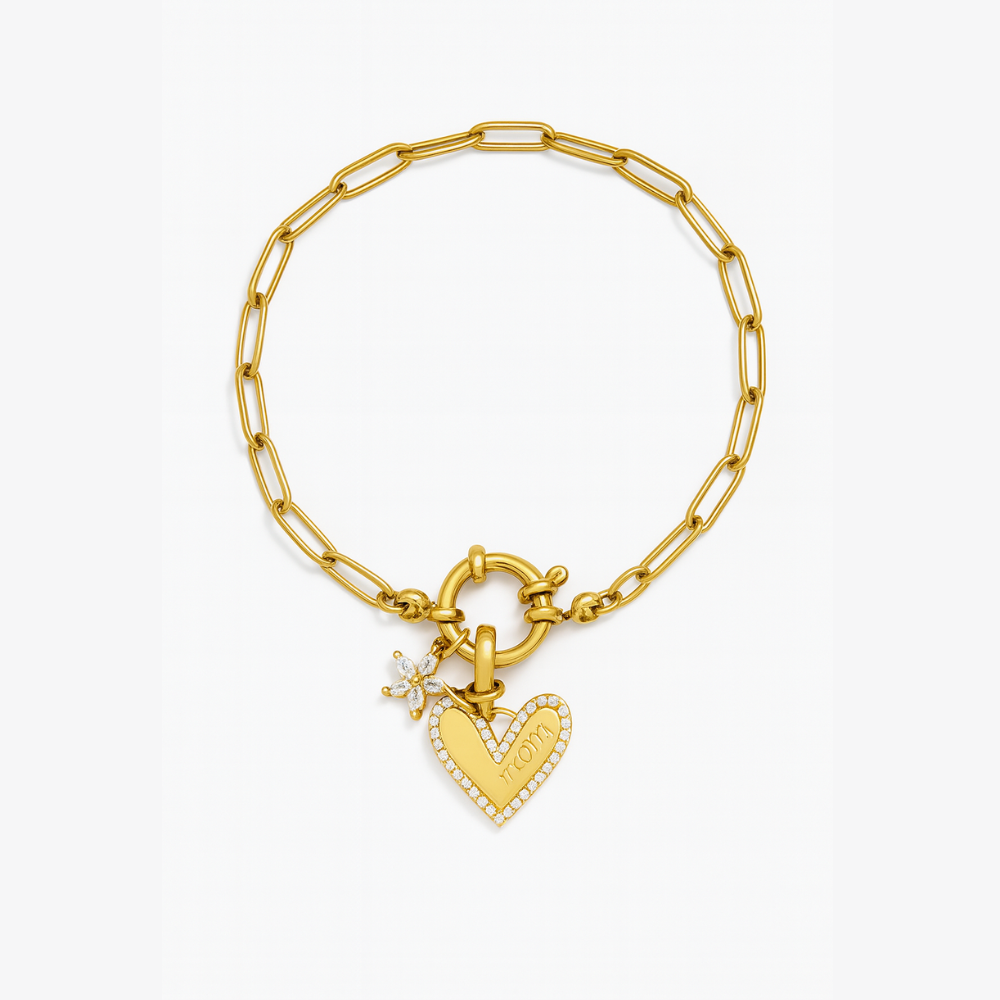 Bloom MOM Heart Bracelet