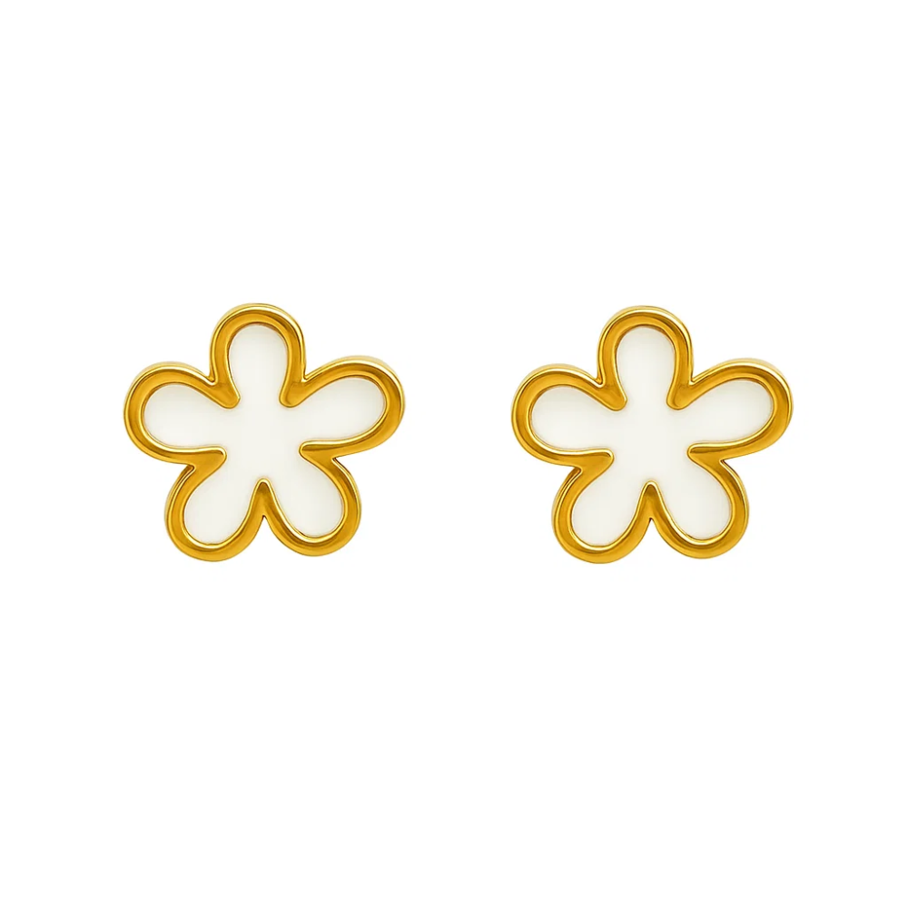 Daisy Bloom Seashell Stud Earrings