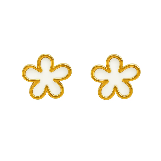 Daisy Bloom Seashell Stud Earrings