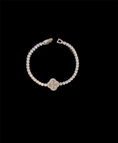 Crystal Clover Tennis Bracelet