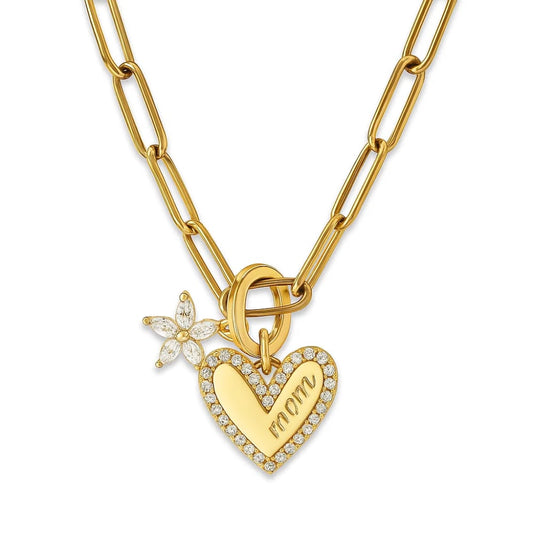 Bloom MOM Heart Necklace