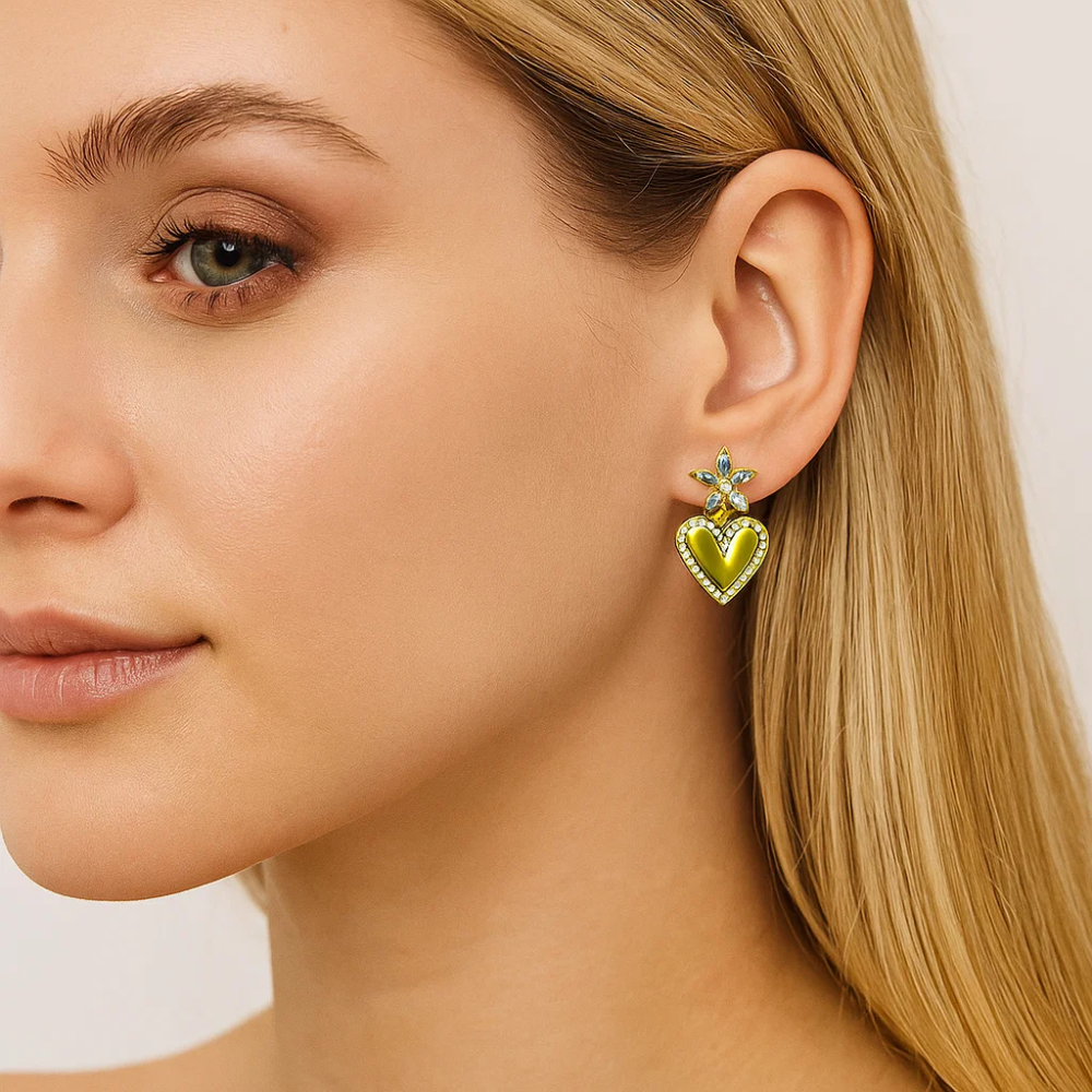 Bloom Heart Drop Earrings