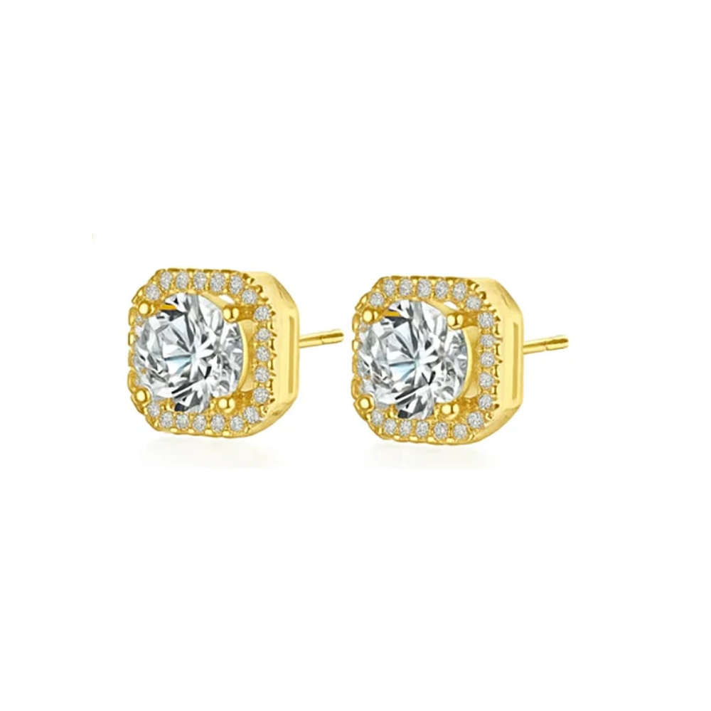 Ariana Gold Halo Necklace and Stud Earring Set