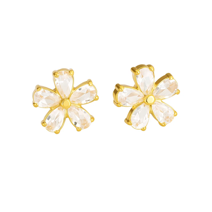 Marisol Crystal Blossom Stud Earrings