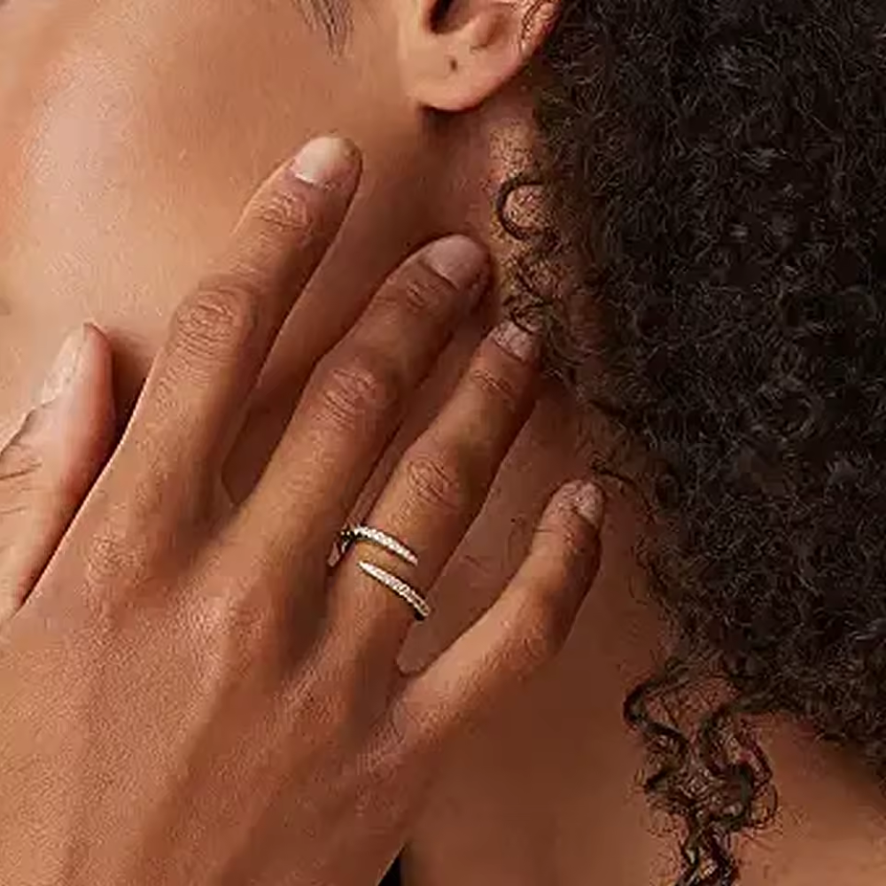 Aurora Modern Open Spiral Ring with AAAAA Cubic Zirconia