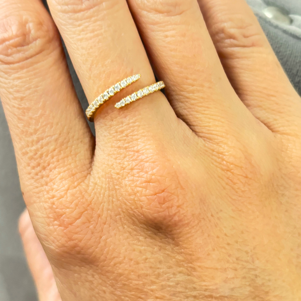 Aurora Modern Open Spiral Ring with AAAAA Cubic Zirconia